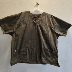 Carhartt 3XL Olive Green Scrub Top V Neck Workwear